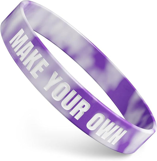 Custom Wristbands For Events, Fundraisers & Promotions | Add Text, Icons, & Logos | Bulk Rubber Bracelets | Classic 1/2” | 100% Silicone