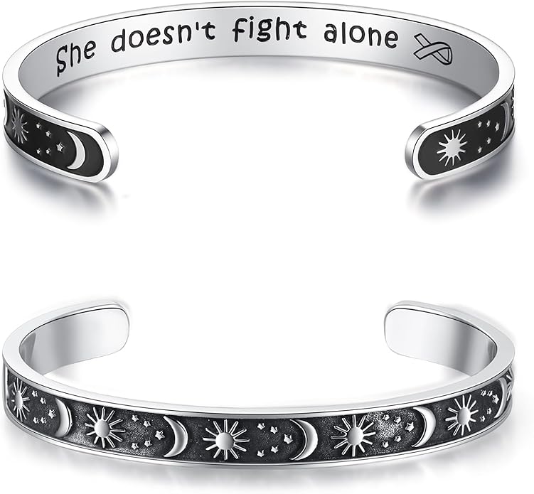TONY & SANDY Inspirational Bracelets for Women Teen Girls Personalized Gifts for Daughter Granddaughter Mom Sister Friends Stainless Steel Engraved Cuff Birthday Easter Christmas