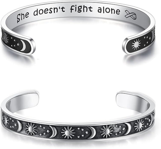 TONY & SANDY Inspirational Bracelets for Women Teen Girls Personalized Gifts for Daughter Granddaughter Mom Sister Friends Stainless Steel Engraved Cuff Birthday Easter Christmas