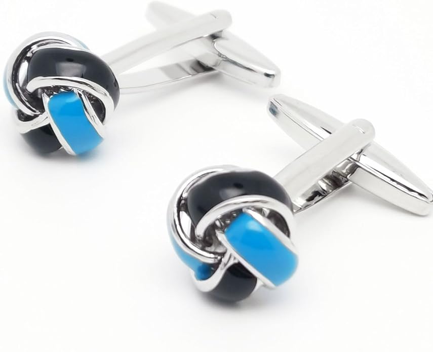 Jonwo Knot Cufflinks in Gift Box Cuff Links for Men Lady Daily Wear Business Wedding Party Tuxedo Shirt Birthday Gift