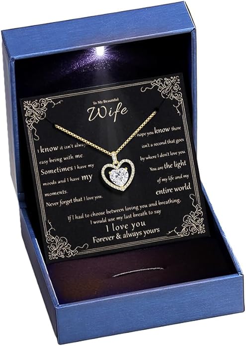 2CT Moissanite Heart Necklace for Women Wife in Gift Box,S925 Sterling Silver Jewelry for Women,Anniversary Birthday Present for Wife Her Girlfriend,18K Gold/White Gold Filled