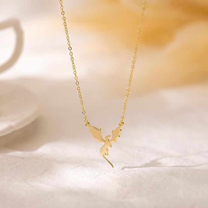 Gold Necklace for Women-14K Gold Plated Bow,Dragon,Shell, Palm Tree, Seahorse, Conch Shell,Sardines, Cowboy Boot,Bat,Bunny Pendant Beachy Jewelry for Women Gifts