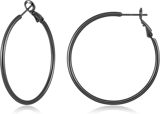 Gacimy Gold Hoop Earrings for Women 14K Gold Plated, 925 Sterling Silver Post Hypoallergenic Earrings Hoops for Women