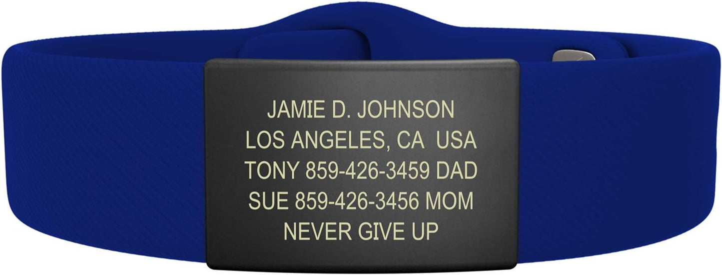 ROAD iD - Official ID Bracelet - The Wrist ID Elite - Silicone Pin-Tuck - for Athletes
