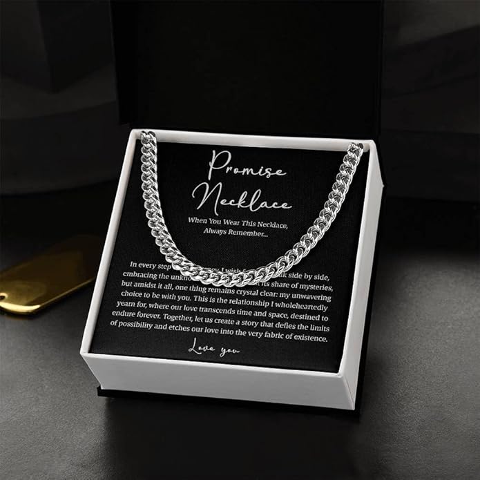 VIRAGIL To My Man Necklace Chain for Men, Silver Stainless Steel Chain Jewelry, Romantic Gift from Partner for Birthday Valentine or Everyday Wear with Meaning
