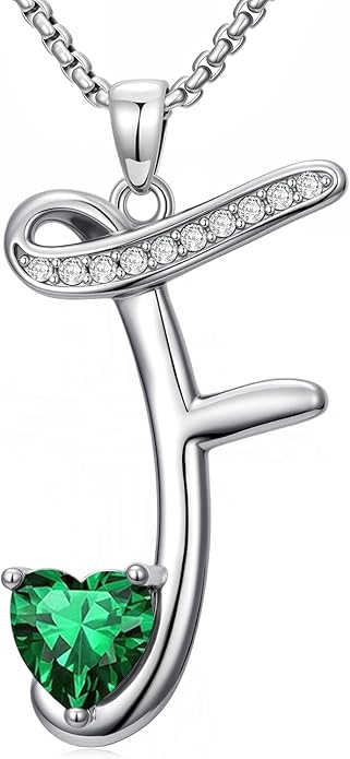 Christmas Gifts for Women Alphabet A to Z Initial Birthstone Pendant Necklaces for Women - 18k White Gold Plated Personalized Name Jewelry Valentine Mothers Day Birthday Gifts for Women Her Girlfriend