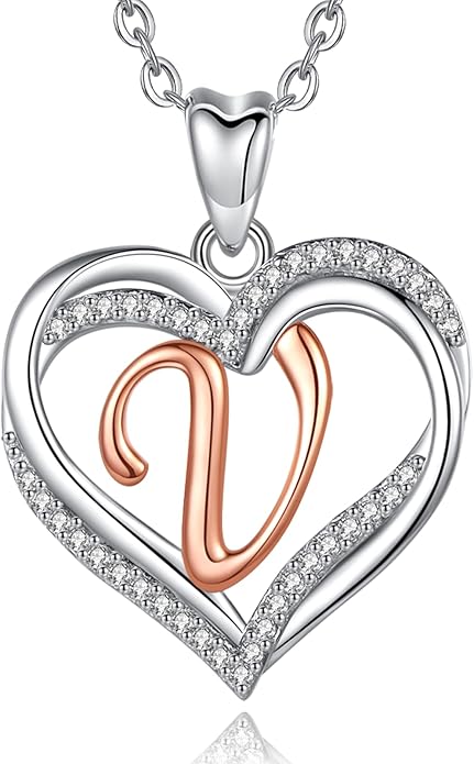 INFUSEU Unique Initial Necklaces for Women Girls Small Heart Letter Jewelry, Meaningful Personalized Gifts