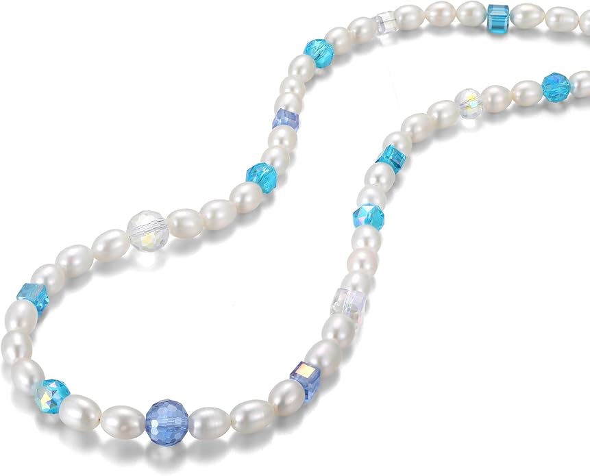 JOLI Real Pearl Necklace for Women with AAA+ Quality Round White Freshwater Genuine Cultured Pearls S925 Sterling Silver Adjustable Design Handmade Pearl Gifts