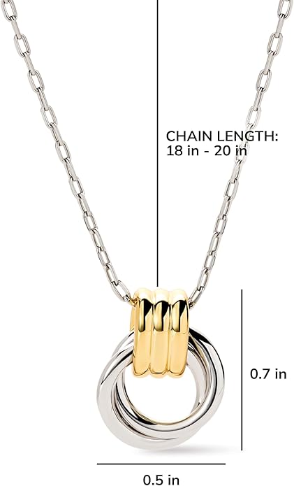 Ana Luisa Pendant Necklaces for Women - 14K Gold Plated and Silver Rhodium Necklace - Pearl, Heart, Circle, Moonstone, Gemstone, Knot Charm Styles - Hypoallergenic, Dainty, Trendy Layering Necklaces