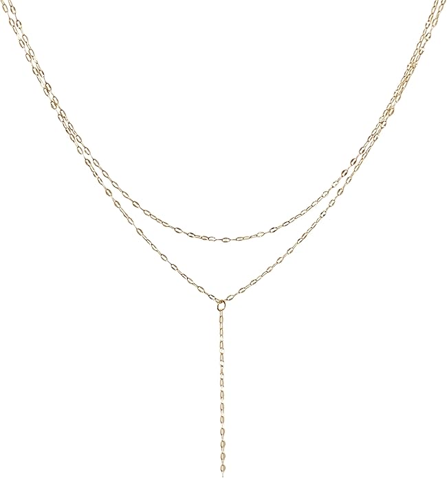 Irregular Y2k Long Y-shaped Necklace with Zircon Inlaid Sparkling Brick Tassel Pendant Double-Layer Chain High-end Fashion Accessory Women's