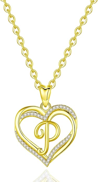 INFUSEU Unique Initial Necklaces for Women Girls Small Heart Letter Jewelry, Meaningful Personalized Gifts