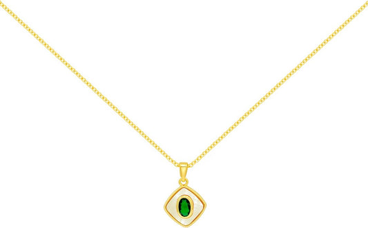 Lume Pick Mother of Pearl & Tiger Eye Copper Gold Plated Necklace,Birthday Gifts for Women, Fashion Jewelry, Minimalist Retro Bohemian Cute Styles