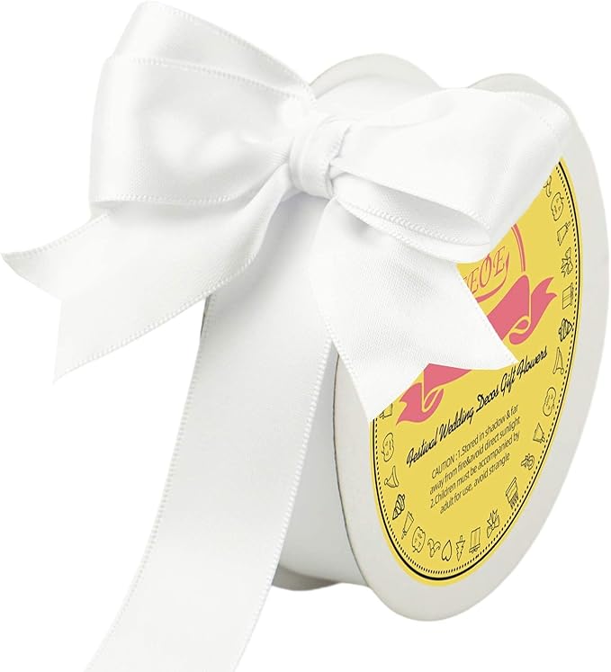 LEEQE Double Face Satin Ribbon 1 inch X 25 Yards Polyester White Ribbon for Gift Wrapping Very Suitable for Weddings Party Hair Bow Invitation Decorations and More