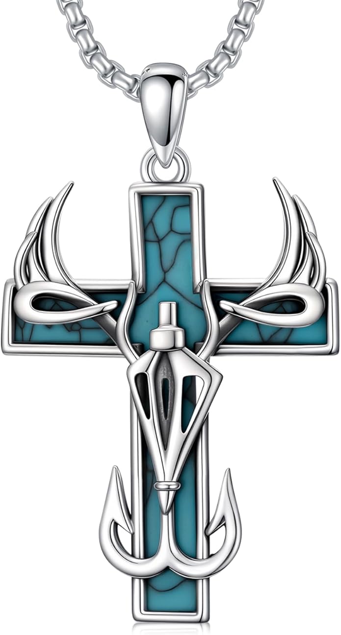 KoyeKei Cross Necklace for Men 925 Sterling Silver Celtic Cross Pendant Christian Jewelry Religious Christmas Gifts for Women