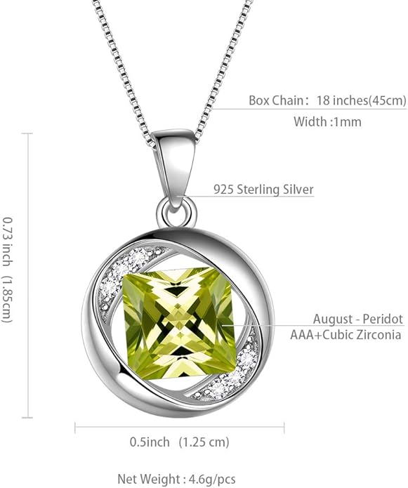 Aurora Tears 925 Sterling Silver 12 Birthstones Necklace/Earring/Ring/Bracelet Women Birthstone Pendant Crystal Fashion Birthday Jewelry Christmas Gift for Girls Women