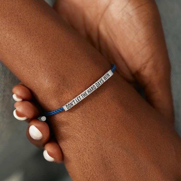 KHKINDPRO Dont Let The Hard Days Win Bracelet for Women Men, Handmade Braided Adjustable Wrap Stainless Steel To My Daughter/Best Friend Inspirational Gifts Ladies Jewelry