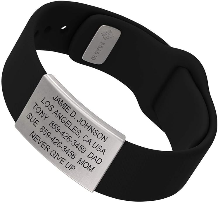 ROAD iD - Official ID Bracelet - The Wrist ID Elite - Silicone Pin-Tuck - for Athletes