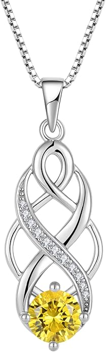 Infinity Celtic Knot Necklace 925 Sterling Silver Irish Pendant Birthstone Jewelry for Women