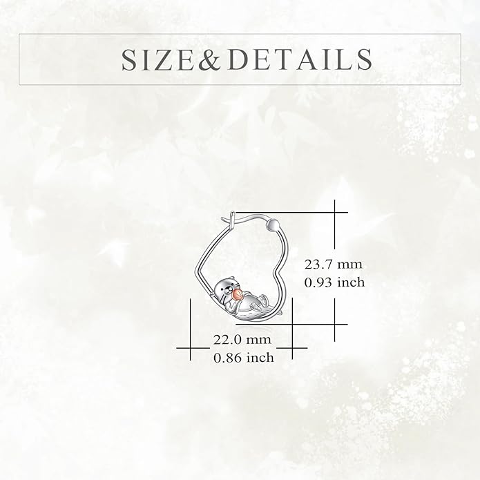 YFN Animal Earrings Sterling Silver Animal Heart Hoop Dangle Earrings Cute Jewelry Gifts for Women