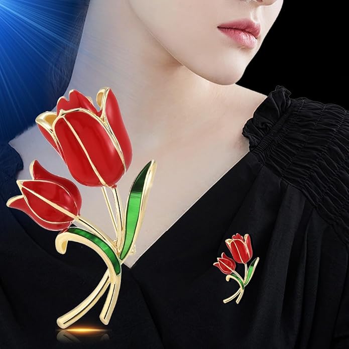 Flower Brooch Pin Rhinestones Pearl Flower Brooches Floral Pin Jewelry for Women Girls