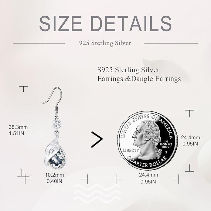 AOBOCO Butterfly/Dragonfly/Bee/Ladybug Leverback Earrings 925 Sterling Silver Rose Lotus Tulip Flower Filigree Dangle Earrings Teardrop Moonstone Larimar Turquoise Abalone Shell Jewelry Birthday Gifts for Women