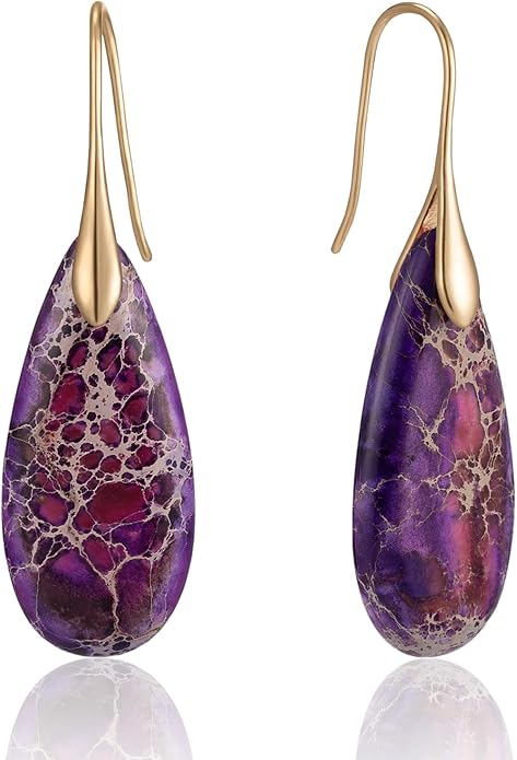 SELOVO Stone Fishhook Dangle Drop Earrings Statement Earrings for Women Stone