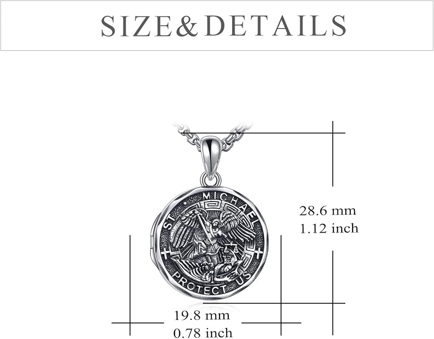 YFN Patron Saint Necklace Sterling Silver Amulet Medal Pendant Religious Protector Jewelry Gifts for Women Men