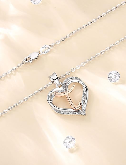 INFUSEU Unique Initial Necklaces for Women Girls Small Heart Letter Jewelry, Meaningful Personalized Gifts