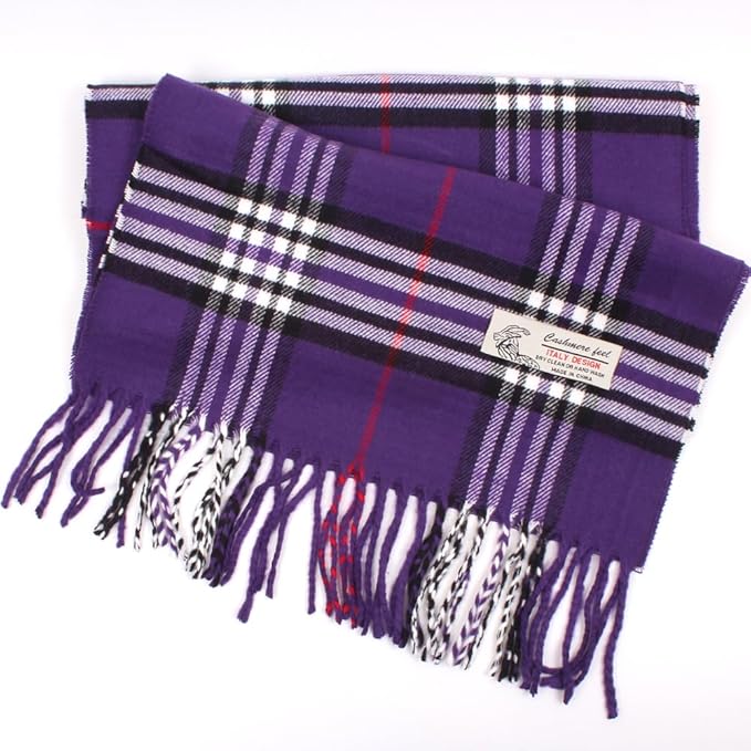 TZ Promise Tartan Plaid Cashmere Feel Classic Soft Luxurious Winter Scarf For Men Women