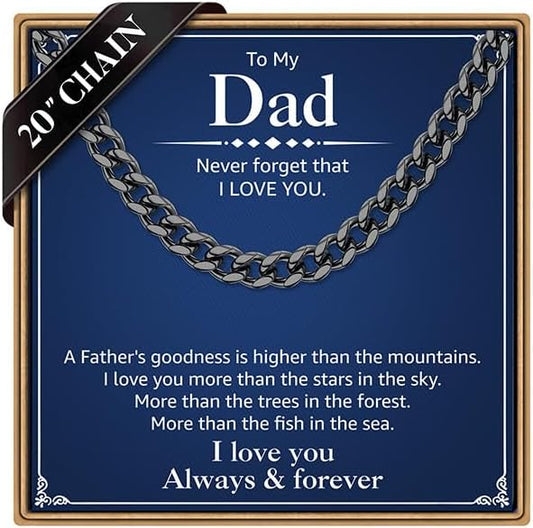 PAERAPAK Cuban Link Chain Gifts for Men Him - Necklace Gifts for Husband Son Grandson, Anniversary Fathers Day Birthday Gift for Men Husband, 7mm Width Stainless Steel Cuban Chain Necklace Jewelry