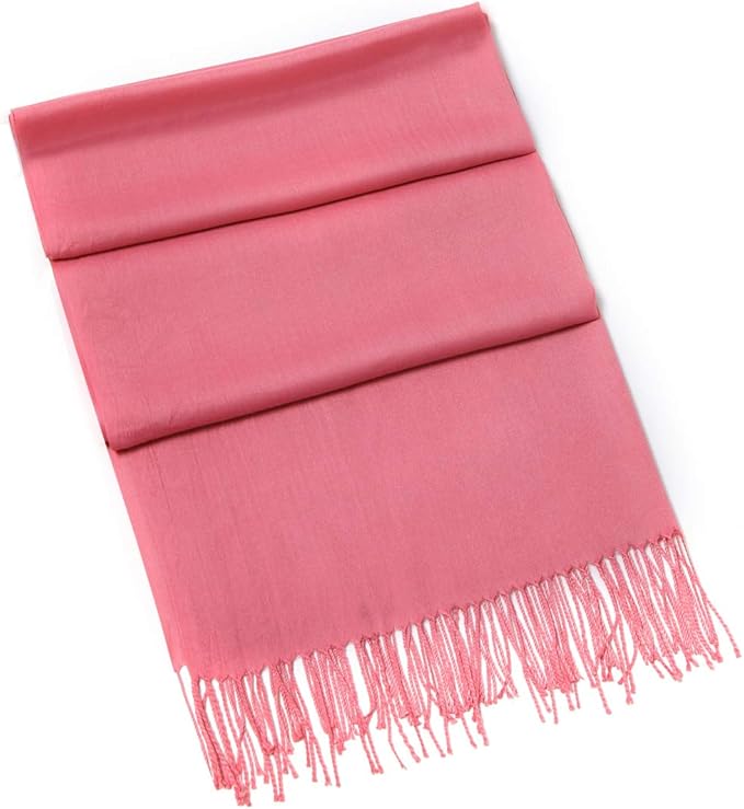 Cindy & Wendy Pashmina Shawls and Wraps Large Scarfs for Women Wedding Party Bridal Long Fashion Solid Shawl Wrap Fringes