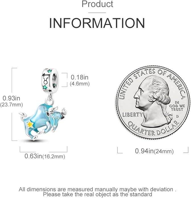 Parmuz Zodiac Sign Charms for Bracelet Necklace 925 Sterling Silver Charms 12 Constellation/Horoscope Star Dangle Birthstone Beads, Birthday Jewelry Gifts for Women Men
