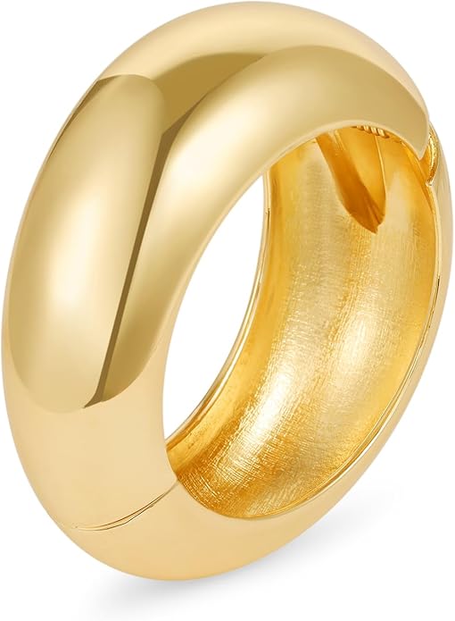 Bangle Bracelets for Women | 14K Gold Plated Trendy Wide Bracelets | Hinged Arm Cuff Bangles Chunky Bracelet for Women