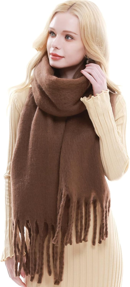 RIIQIICHY Chunky Scarf for Women Winter Warm Thick Scarves Oversized Blanket Scarf