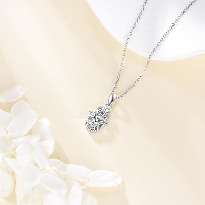 Moissanite Necklace for Women 925 Sterling Silver Eternal Pendant 1ct Lab Diamond Necklace Jewelry Gifts for Wife Girlfriend Mom