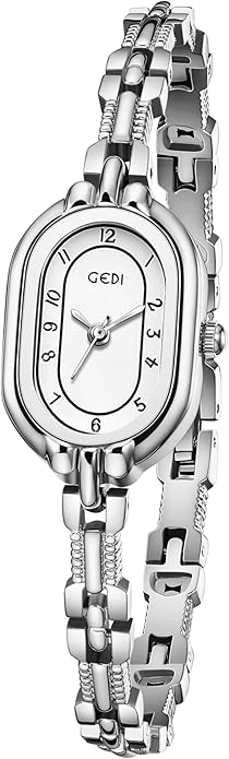 Women's Vintage Oval Watches Luxury Minimalism Bracelet Small Gold Tone Watch Ladies Analog Waterproof Watch Fashion Bangle Bracelet Dress Watch with Stainless Steel Band