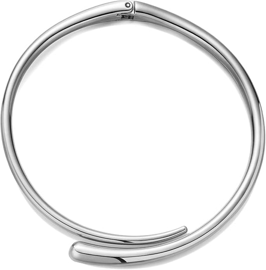 Chunky Collar Necklaces for Women Bold Gold Silver Teardrop Choker Necklace Open Cuff Necklace Fashion Statement Necklaces