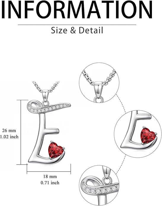 Christmas Gifts for Women Alphabet A to Z Initial Birthstone Pendant Necklaces for Women - 18k White Gold Plated Personalized Name Jewelry Valentine Mothers Day Birthday Gifts for Women Her Girlfriend