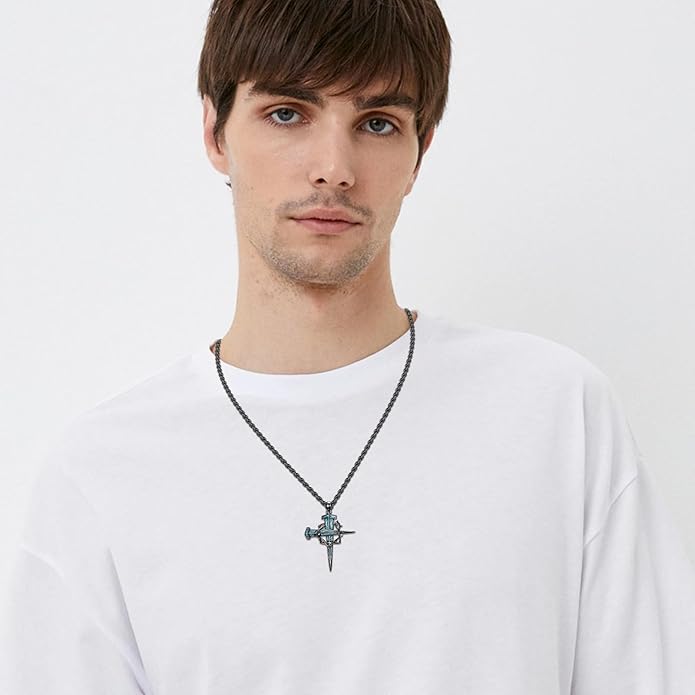 Cross Necklace for Men 925 Sterling Silver Celtic Cross Pendant Christian Jewelry Religious Christmas Gifts for Women