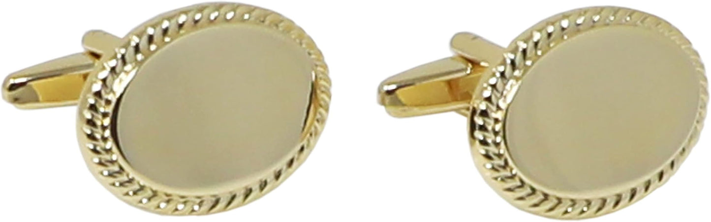 MENDEPOT Men Formal Wear Dress Shirt Cufflinks And Studs Set With Box Wedding Groom Groomsmen Gift