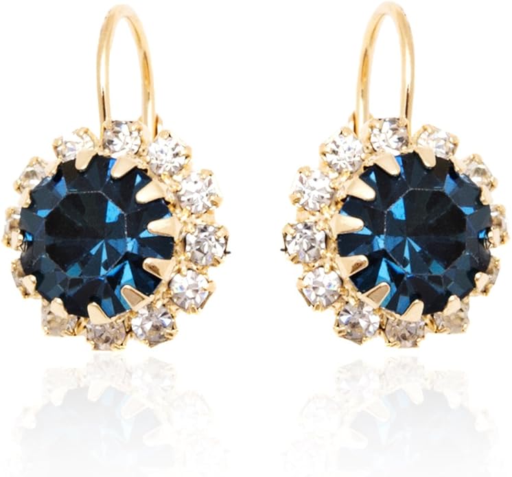 Brazel 18K Gold Plated Crystal Flower Earrings for Women