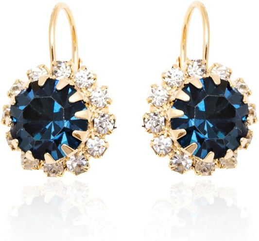 Brazel 18K Gold Plated Crystal Flower Earrings for Women