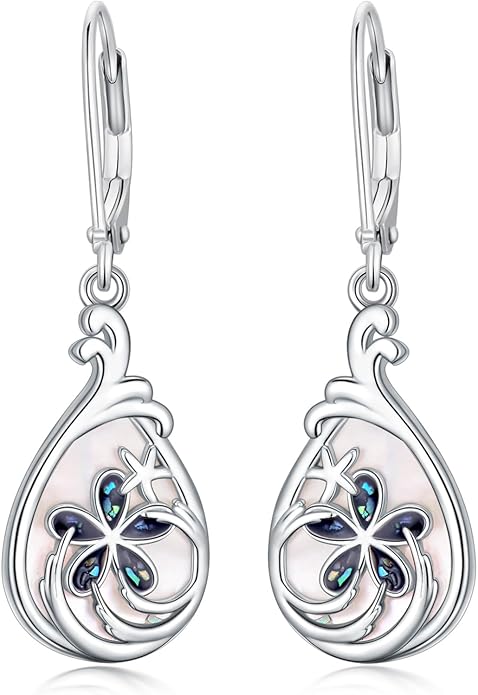 MONGAS Dragonfly/Sunflower/Hummingbird/Sand Dollar/Crab/Champagne/Arrow/Cherry/Ankh/Sloth Earrings for Women Sterling Silver Dragonfly/Sunflower/Hummingbird/Sand Dollar Jewelry for Women