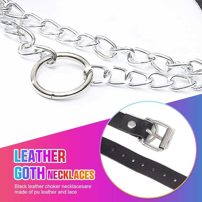 CLOACE Punk Leather Choker Necklace Black Gothic Collar Chokers Necklaces Wide Leathers Costume Jewelry Accessories for Women