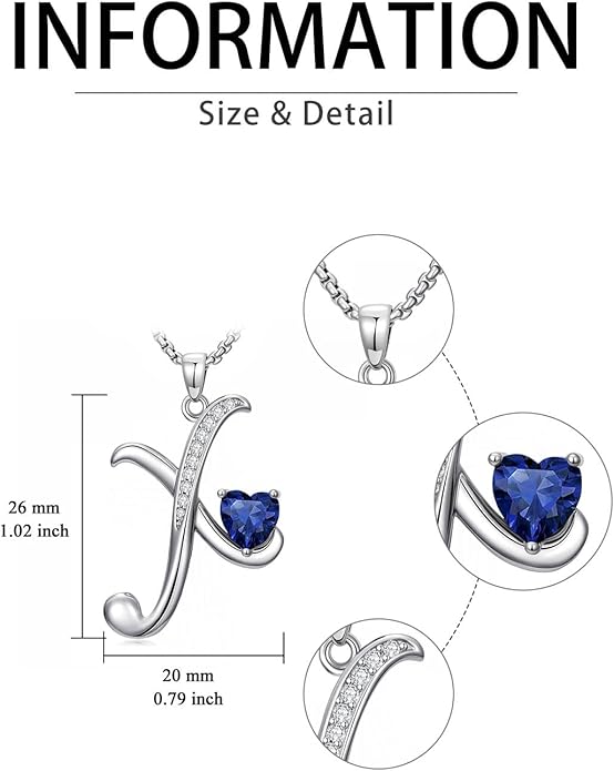 Christmas Gifts for Women Alphabet A to Z Initial Birthstone Pendant Necklaces for Women - 18k White Gold Plated Personalized Name Jewelry Valentine Mothers Day Birthday Gifts for Women Her Girlfriend