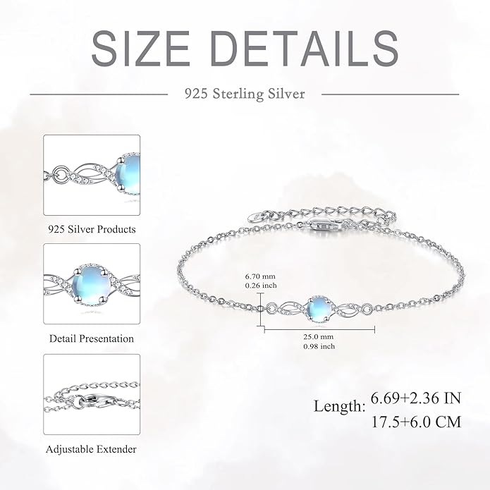Mustard Seed Cross/Paw Print/Butterfly/Sunflower/Compass/Moss Agate Bracelet for Women 925 Sterling Silver Graduation Link Bracelet Jewelry for Women