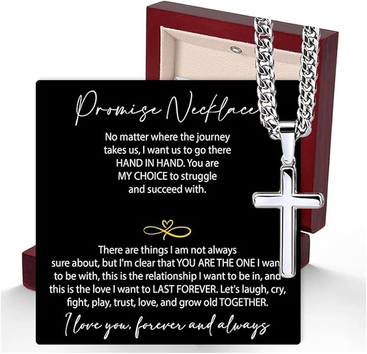 VIRAGIL To My Man Necklace Chain for Men, Silver Stainless Steel Chain Jewelry, Romantic Gift from Partner for Birthday Valentine or Everyday Wear with Meaning