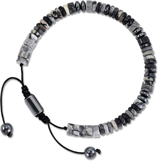 VIBILIA Healing Crystal Bracelets Beaded Bracelets for Men Women Natural Stone Adjustable Bracelets Unique Gifts for Father Son Grandfather Brother Friend