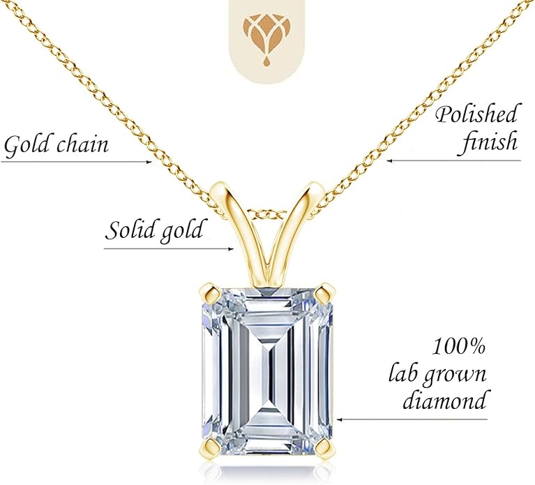 The Diamond Deal 1/4 Carat - 5 Carat | IGI Certified Lab Grown Diamond Pendant Necklace For Women | 14K White, Yellow Or Rose Gold | Lab Created Solitaire Lab-Grown Diamond Pendant Necklace