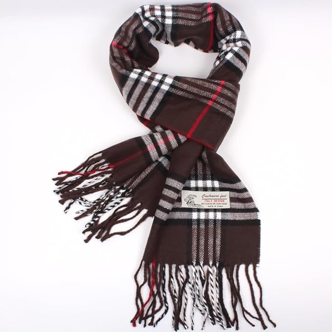 TZ Promise Tartan Plaid Cashmere Feel Classic Soft Luxurious Winter Scarf For Men Women